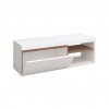 porta tv da soggiorno con 1 anta e vano portaoggetti in legno colore bianco matt