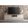 vista ambientata frontale mobile porta tv in legno 2 ante e 1 cassetto made in italy rovere meringa/rovere cadice modello Icaro Totò Piccinni