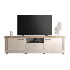 vista frontale mobile porta tv in legno 2 ante e 1 cassetto made in italy rovere meringa/rovere cadice modello Icaro Totò Piccinni