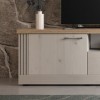 Dettaglio ambientato mobile porta tv in legno 2 ante e 1 cassetto made in italy rovere meringa/rovere cadice modello Icaro Totò Piccinni