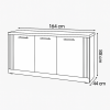 Specifica dimensioni madia in legno con 3 ante made in italy rovere meringa/rovere cadice modello Icaro Totò Piccinni