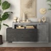 madia in legno 1 ante e 3 cassetti made in italy piombo cemento