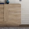 Dettaglio ambientato Madia in legno 2 ante colore "rovere mercure" modello Juno Totò Piccinni