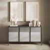 vista fontale madia in legno con 3 ante made in italy piombo/gesso