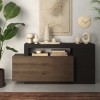 madia in legno 1 ante e 3 cassetti made in italy lava/rovere mercue