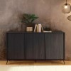 madia in legno 3 ante made in italy nero bruciato