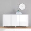 madia in legno 3 ante made in italy bianco lucido