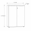 Specifica dimensioni Mobile armadietto basso con serratura e 2 ante colore "bianco lucido/rovere cadiz" modello Kreo Totò Piccinni