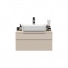 Mobile bagno sospeso da 80cm con 2 cassetti, lavabo da 50 cm e specchio rettangolare 80x50 colore cashmenre modello Nilo Totò Piccinni