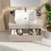 Mobile bagno sospeso da 80cm con 2 cassetti, lavabo da 50 cm e specchio rettangolare 80x50 colore cashmenre modello Nilo Totò Piccinni