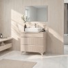 Vista ambientata Mobile Bagno da terra 80cm con 3 cassetti e con specchio 80x50 cm colore cashmerne modello Nilo Totò Piccinni