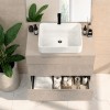 Mobile Bagno da terra 80cm con 3 cassetti e con specchio 80x50 cm colore cashmerne modello Nilo Totò Piccinni