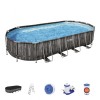 Piscina Fuori terra ovale, Power Steel Effetto legno scuro modello Bestway Totò Piccinni