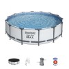Piscina Fuori terra rotonda, Power Steel colore Grigio Chiaro modello Bestway Totò Piccinni