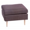 Pouf quadrato clive in tessuto con gambe in legno