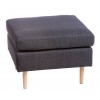 Pouf quadrato clive in tessuto con gambe in legno