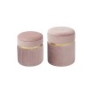 set 2 pouf contenitori da salotto in velluto 