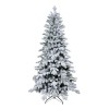 Albero di Natale innevato in PE real touch con fiocchi di neve base stretta Cervino Slim Xone