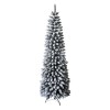 Albero di natale artificiale innevato realistico stretto in PE real touch con floccatura neve bianca Dimitry Slim xone