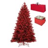 Albero di Natale rosso innevato Totò Piccinni con addobbi natalizi rossi. Incluso Borsone e scatola porta palline.