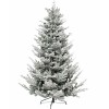 Albero di natale realistico artificiale in PE real touch innevato con floccatura di fiocchi di neve bianco e verde Nikolai Xone