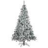 Foto su sfondo bianco, di Albero di Natale Innevato Morgex Totò Piccinni, con neve artificiale bianca floccata e apertura rami ad ombrello