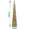 misure albero di natale oro natalizio pop up slim 180 cm