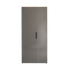 Vista frontale Armadio da ufficio in legno colore "Grigio Laccato/Rovere Miele" 2 ante e 6 ripiani modello Zenit Totò Piccinni
