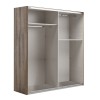 Vista diagonale senza ante Armadio da ingresso in legno con struttura Noce Brera con 2 ante scorrevoli Bianco Opaco modello Sliding Totò Piccinni