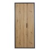 Vista frontale Armadio per camera in legno colore "Grigio Cemento/Rovere Miele" 6 ripiani modello Dubai Totò Piccinni