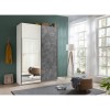 Vista ambientata Armadio design in legno struttura Bianco con 2 ante scorrevoli, 1 anta Cemento e 1 a Specchio  modello Sliding Totò Piccinni