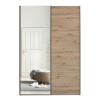 Vista frontale Armadio camera da letto in legno struttura Rovere Artisan con 2 ante scorrevoli, 1 Rovere Artisan e 1 a specchio modello Sliding Totò Piccinni