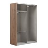 Vista diagonale senza ante Armadio da ingresso in legno struttura Rovere Artisan con 2 ante scorrevoli, 1 Rovere Artisan e 1 a specchio modello Sliding Totò Piccinni