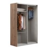 Vista diagonale senza ante Armadio in legno struttura Rovere Artisan con 2 ante scorrevoli a specchio modello Sliding Totò Piccinni