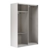 Vista diagonale senza ante Armadio ante scorrevoli in legno struttura Bianca con due ante scorrevoli, 1 Rovere Artisan e 1 a Specchio modello Sliding Totò Piccinni