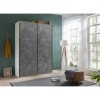 Vista ambientata Armadio design in legno struttura Bianco con 2 ante scorrevoli Cemento modello Sliding Totò Piccinni