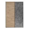 Vista frontale Armadio camera da letto in legno struttura Rovere Artisan con 2 ante scorrevoli, 1 Cemento e 1 Rovere Artisan  modello Sliding Totò Piccinni