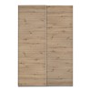 Vista frontale Armadio camera da letto in legno struttura Bianca con due ante scorrevoli Rovere Artisan modello Sliding Totò Piccinni