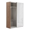 armadio scorrevole due ante bianco lucide, colore struttura rovere artisan. Modello Sliding, Totò Piccinni