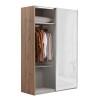 armadio doppia anta scorrevole bianco lucide, colore struttura rovere artisan. Modello Sliding, Totò Piccinni