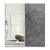 Vista frontale Armadio camera da letto in legno struttura Bianca con due ante scorrevoli, 1 Grigio Cemento e 1 a Specchio modello Sliding Totò Piccinni