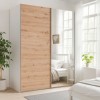 Vista ambientata Armadio in legno struttura Bianco con due ante scorrevoli, 1 Rovere Artisan e 1 a Specchio modello Sliding Totò Piccinni