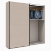 Vista diagonale con anta aperta Armadio ante scorrevoli in legno struttura Cashmere con 2 ante scorrevoli cashmere lucido  modello Sliding Totò Piccinni