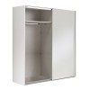 Vista diagonale con anta aperta Armadio in legno struttura Bianco con 2 ante scorrevoli Bianco Opaco modello Sliding Totò Piccinni