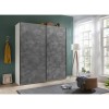 Vista ambientata Armadio guardaroba design  in legno struttura Bianco con due ante scorrevoli, Grigio Cemento modello Sliding Totò Piccinni
