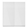 Vista frontale Armadio camera da letto  in legno struttura Bianco con due ante scorrevoli, 1 Bianco Lucido modello Sliding Totò Piccinni