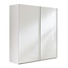 Vista diagonale Armadio in legno struttura Bianco con due ante scorrevoli, 1 Bianco Lucido modello Sliding Totò Piccinni