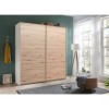 Vista ambientata Armadio guardaroba design  in legno struttura Bianco con due ante scorrevoli, Rovere Artisan modello Sliding Totò Piccinni