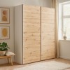 Vista ambientata  Armadio  in legno struttura Bianco con due ante scorrevoli, Rovere Artisan modello Sliding Totò Piccinni