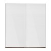 Vista frontale Armadio camera da letto in legno struttura Rovere Artisan con due ante scorrevoli, Bianco Lucido modello Sliding Totò Piccinni